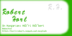 robert horl business card